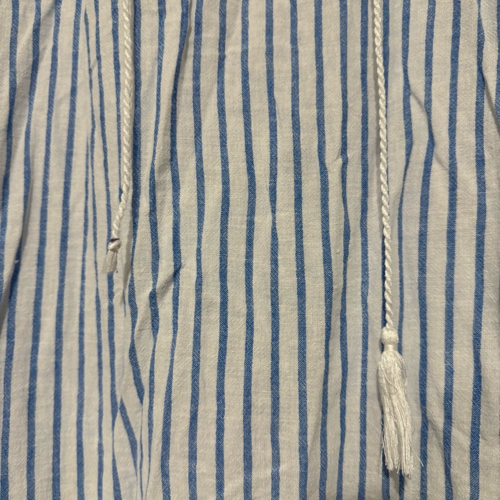 Rachel Zoe Striped Tassel Beach Cover Up Tunic Blue White‎ Size Large - Picture 2 of 10